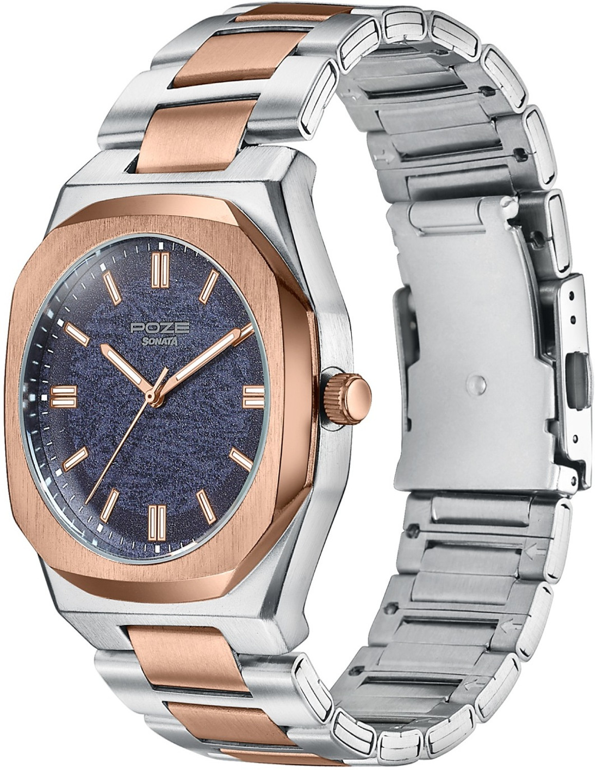 Image of SONATA POZE DROP 7 Sonata Poze 7 Black Dial Black Sheet Metal Strap Analog Watch - For Women
