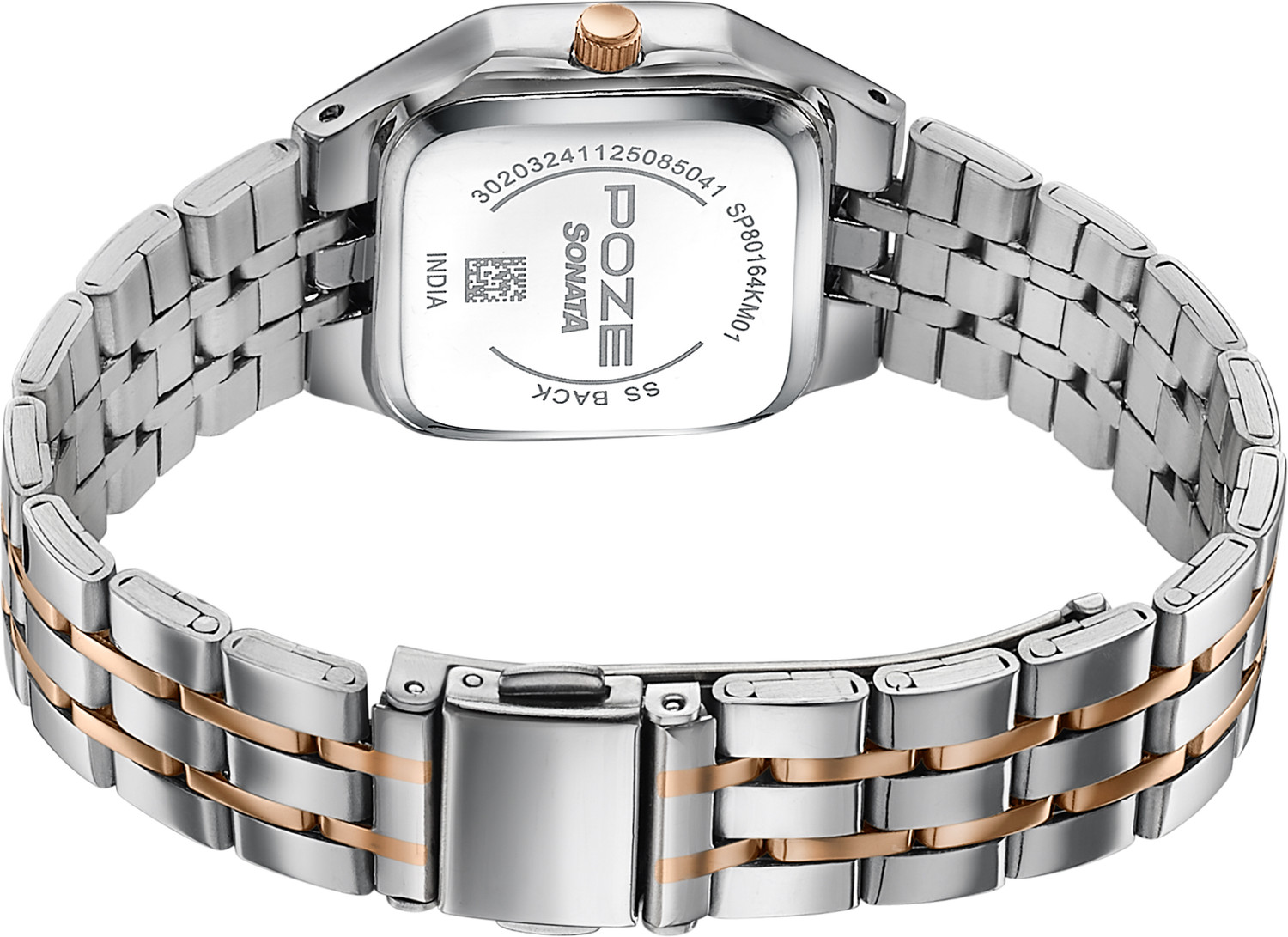 Image of SONATA Poze 8 Sonata Poze 8 Quartz Silver Dial IP Rose Gold Stainless Steel Strap Analog Watch - For Women