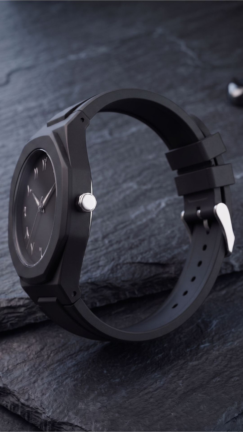 Image of XOEX Black Color Silicone Belt Boys Analog Watch - For Men MN326BLK