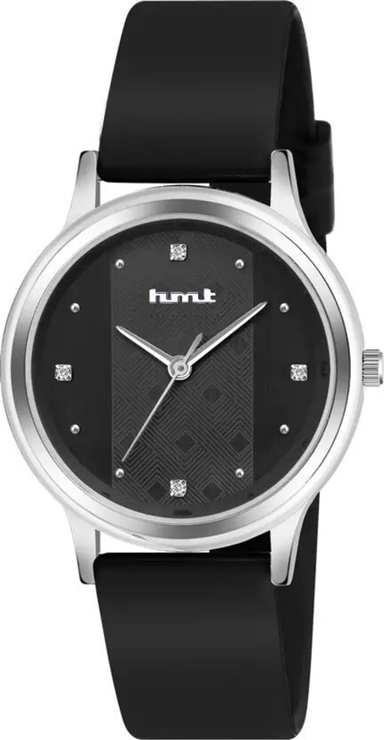 Image of HMT DLX Featuring Rich Black Dial Silicon Strap Analog Watch - For Women