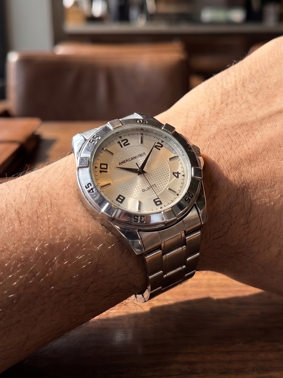 Image of Americanviber AVM0054 AMERICANVIBER | Men Watch Under 500 | Adjustable Lock | Stainless Steel Belt Analog Watch - For Men