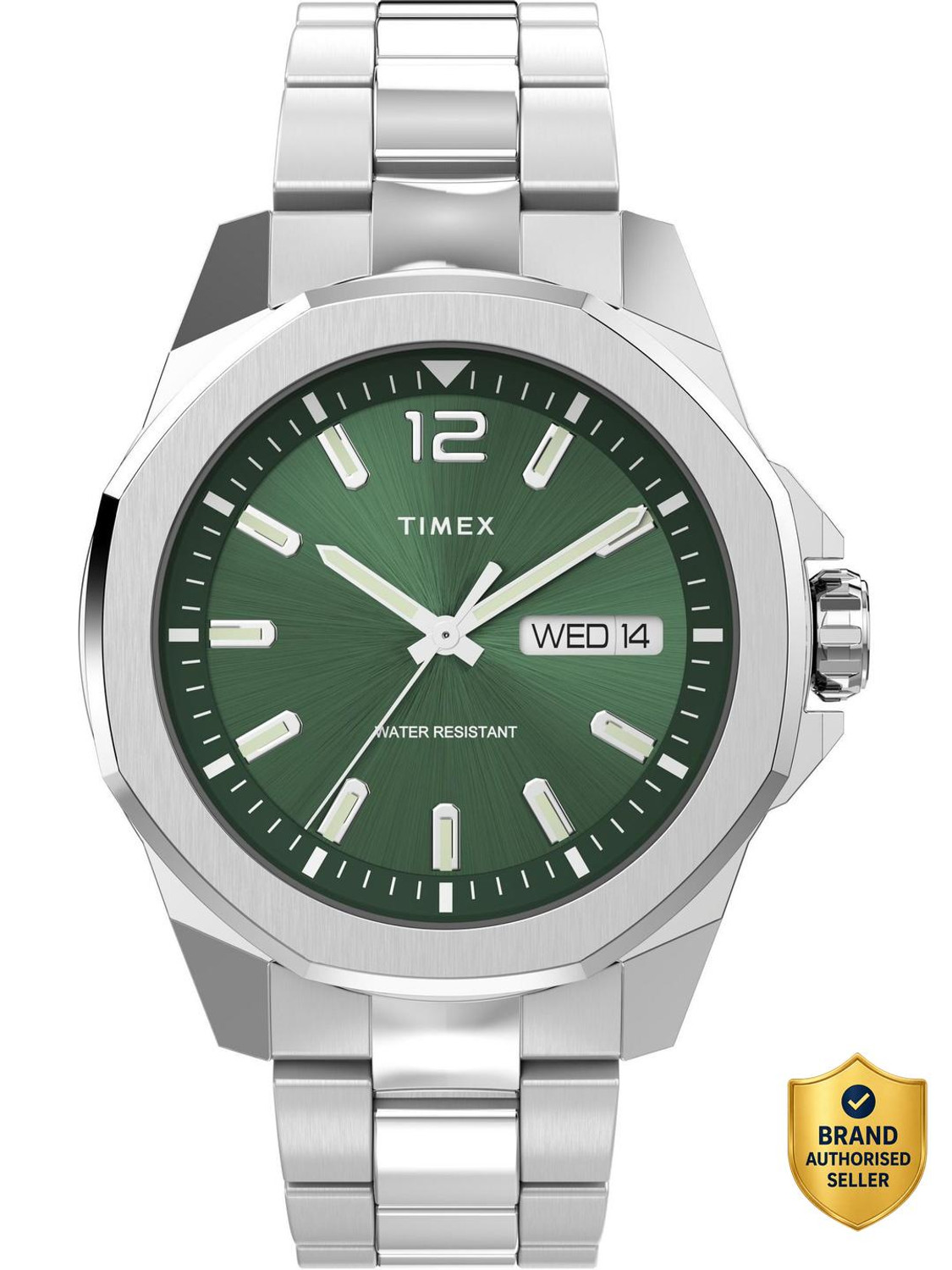 Image of TIMEX TW2W13900UJ Essex Round 46mm Green Dial Analog Watch - For Men
