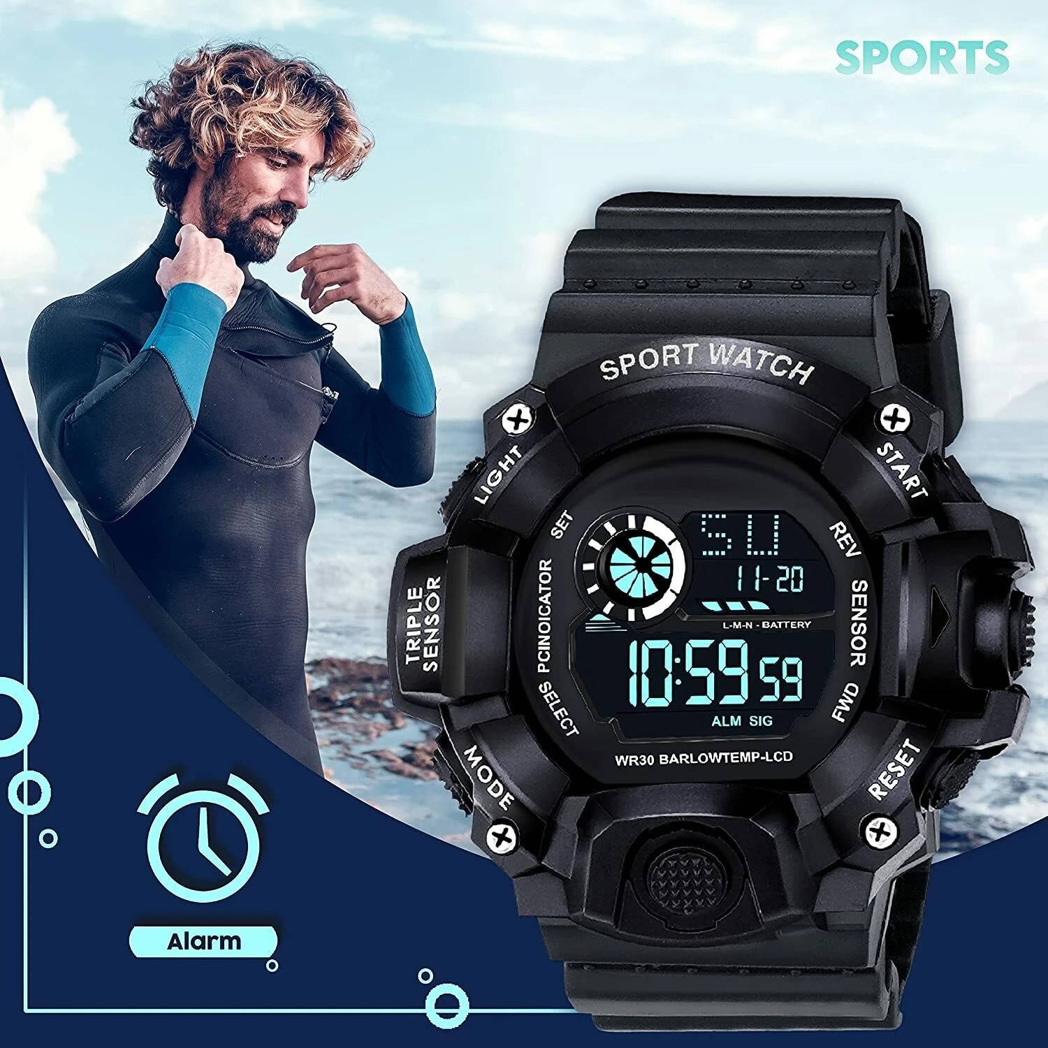 Trex S-Shock Sport Digital Watch - Water Resistant - Image 5