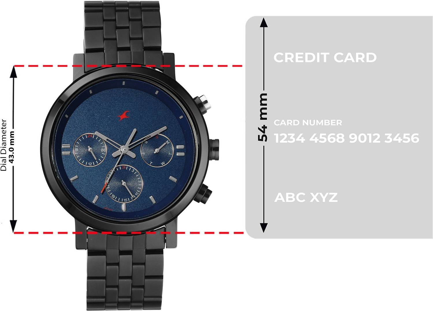 Fastrack Tick Tock 3.0 Blue Dial Black Metal Strap Watch - Men - Image 4