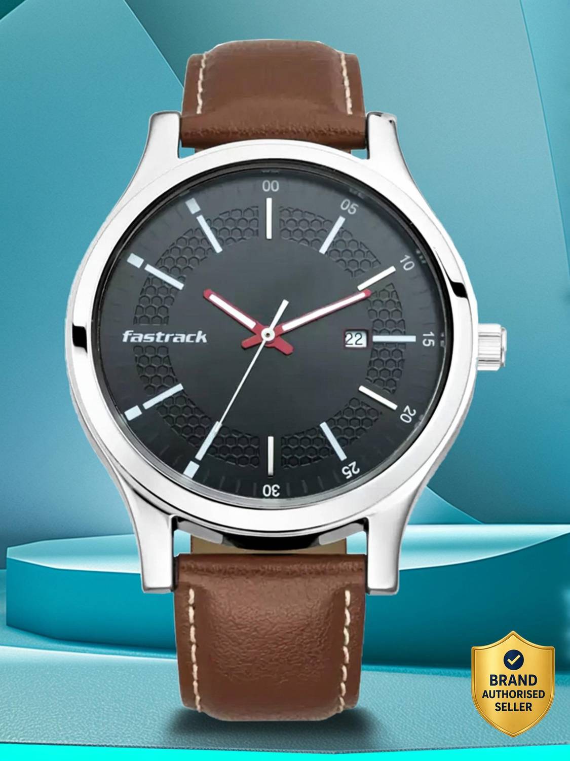 Fastrack 3240SL02 Black Dial Brown Leather Men's Watch - Image 1