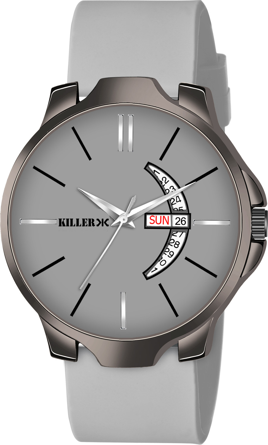 Image of KILLER Gun Metal Series | Smart Watch Strap | 3D Glass |Smart Clip | Working Day & Date Gun Metal Series | Smart Watch Strap | 3D Glass |Smart Clip | Working Day & Date Analog Watch - For Men
