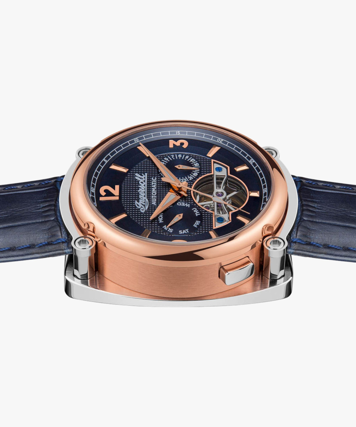 Image of Ingersoll I01101B Automatic Blue Skeleton Dial With Lifetime Warranty Analog Watch - For Men