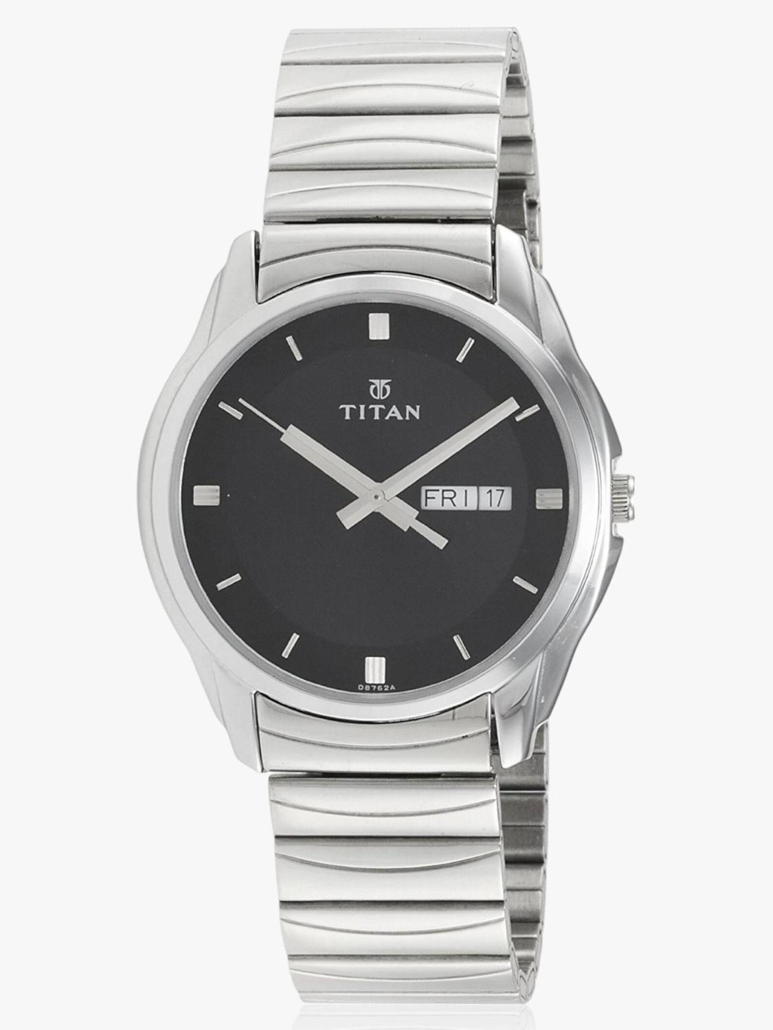 Titan Karishma Black Dial Silver Strap Watch - Men - Image 3