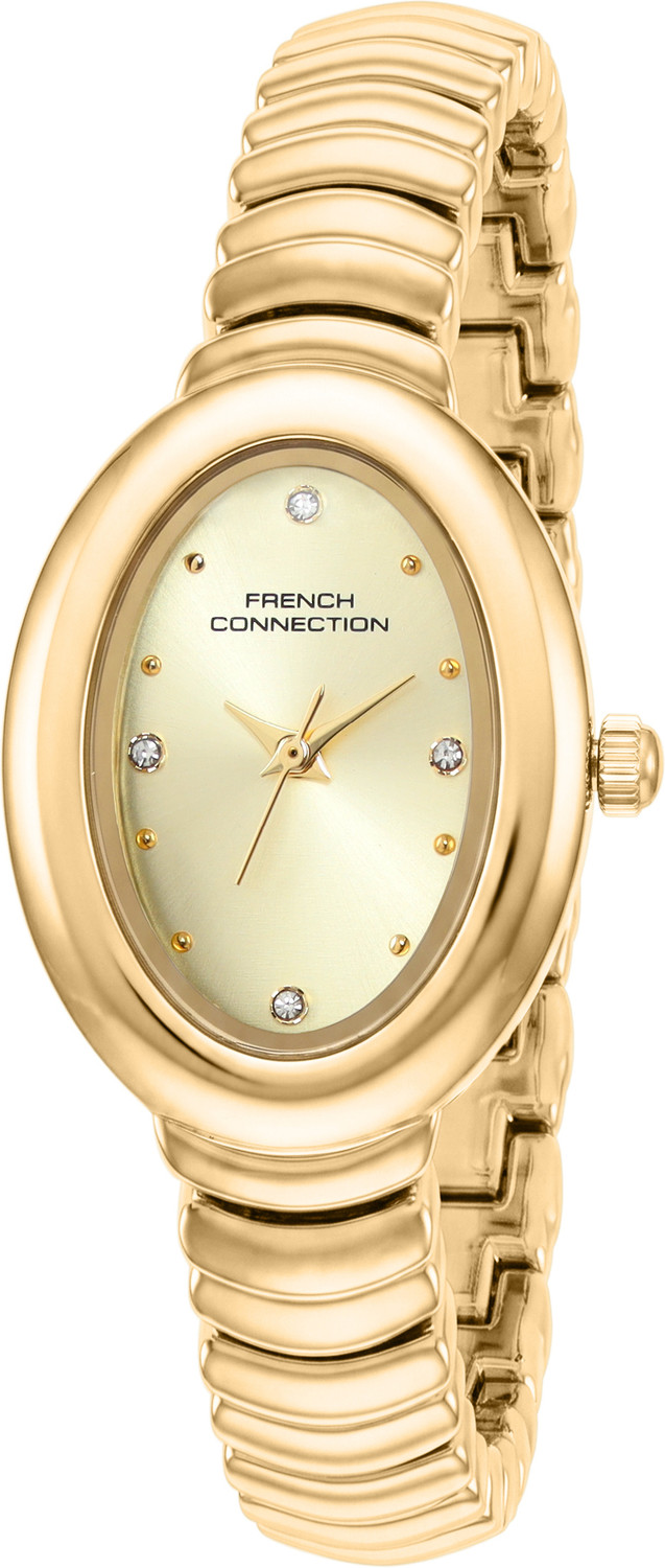Image of French Connection FCUS008GM French Connection Gold Oval Quartz Analog Watch - For Women