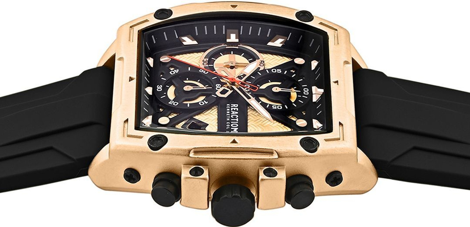 Image of Kenneth Cole Reaction Chronograph Rose Gold Dial Watch For Men's -KRWGO0071202 Analog Watch - For Men