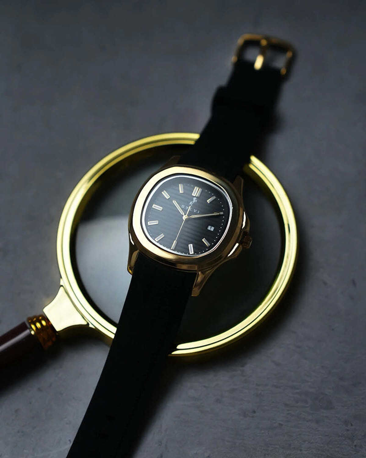 Image of Sylvi Urbanic Gold Black Silicone Strap Watch for Men 1521-URBANIC-SILICONE Analog Watch - For Men