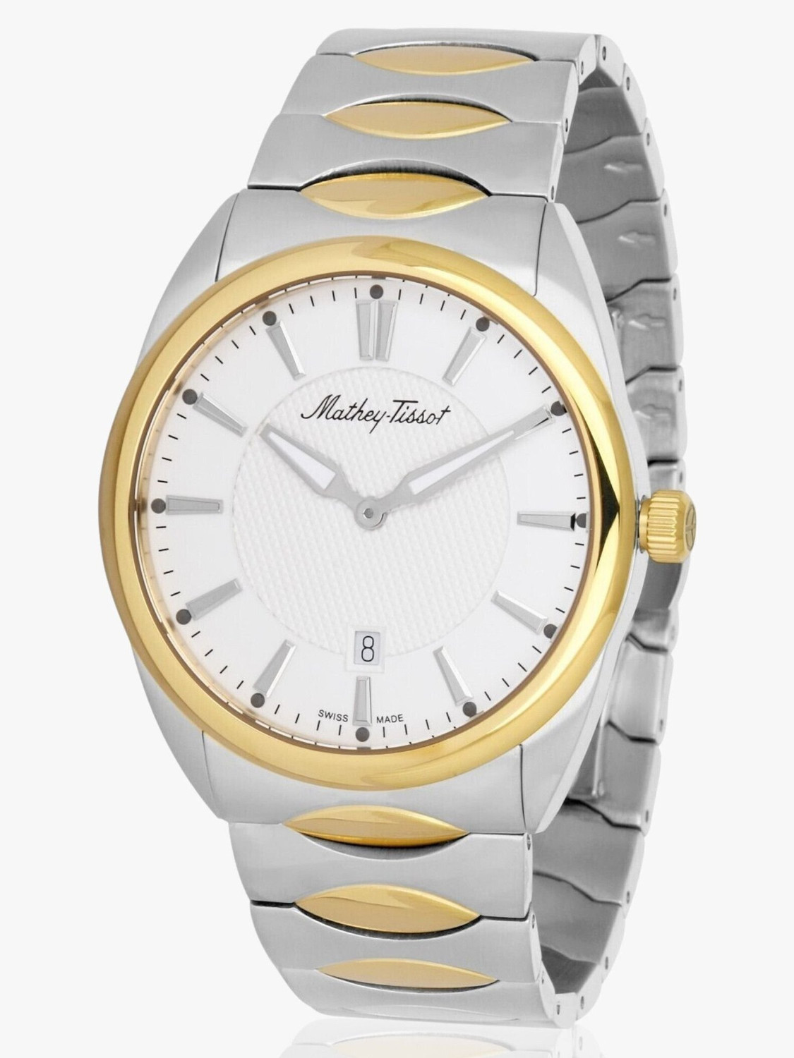 Image of Mathey-Tissot H791BI Swiss Made Quartz White Dial Analog Watch - For Men