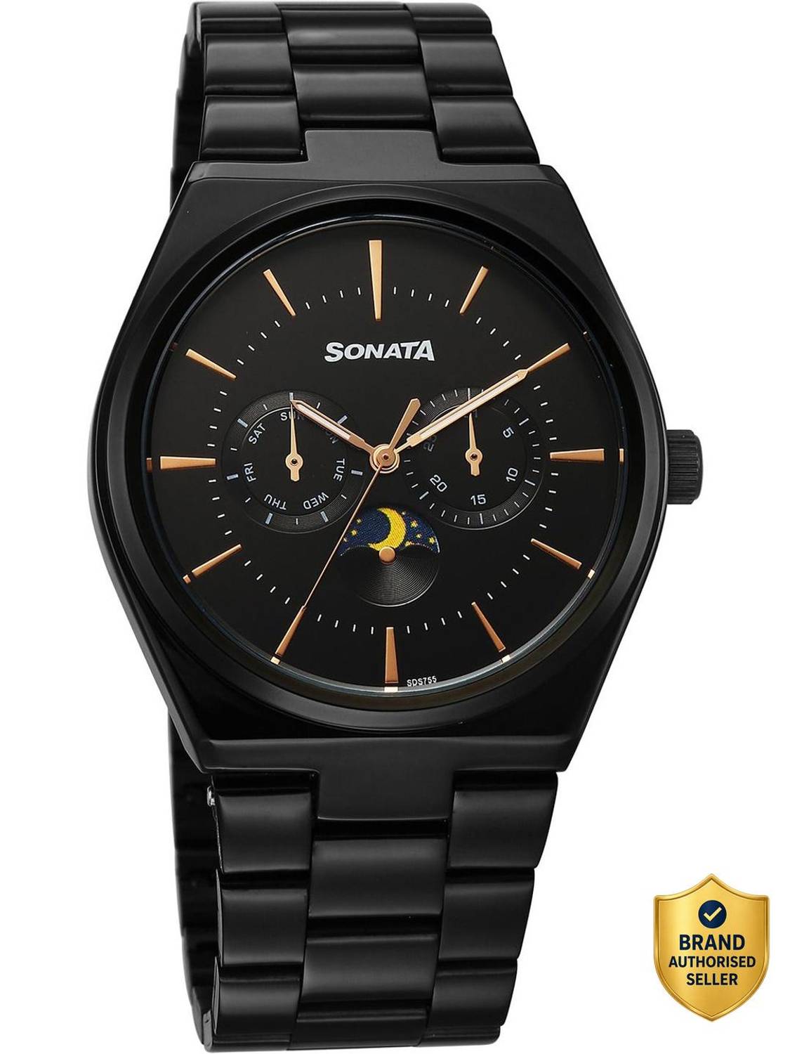 Sonata Festive 2.0 Black Men's Watch - Image 1