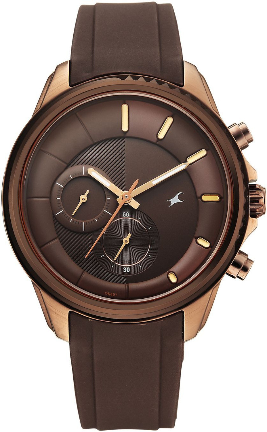Image of Fastrack Wild Chameleons Back Inspired Bezel With Hue Brown Brown SiliconStrap Analog Watch - For Men