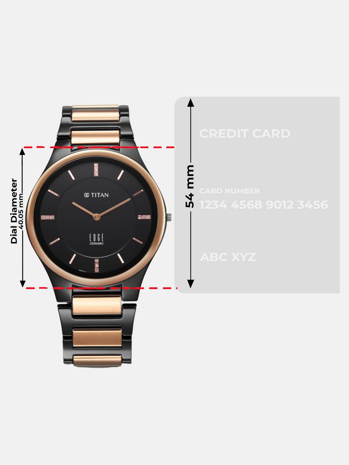 Titan Edge Black Dial Black & Brown Ceramic Strap Analog Watch - Image 4