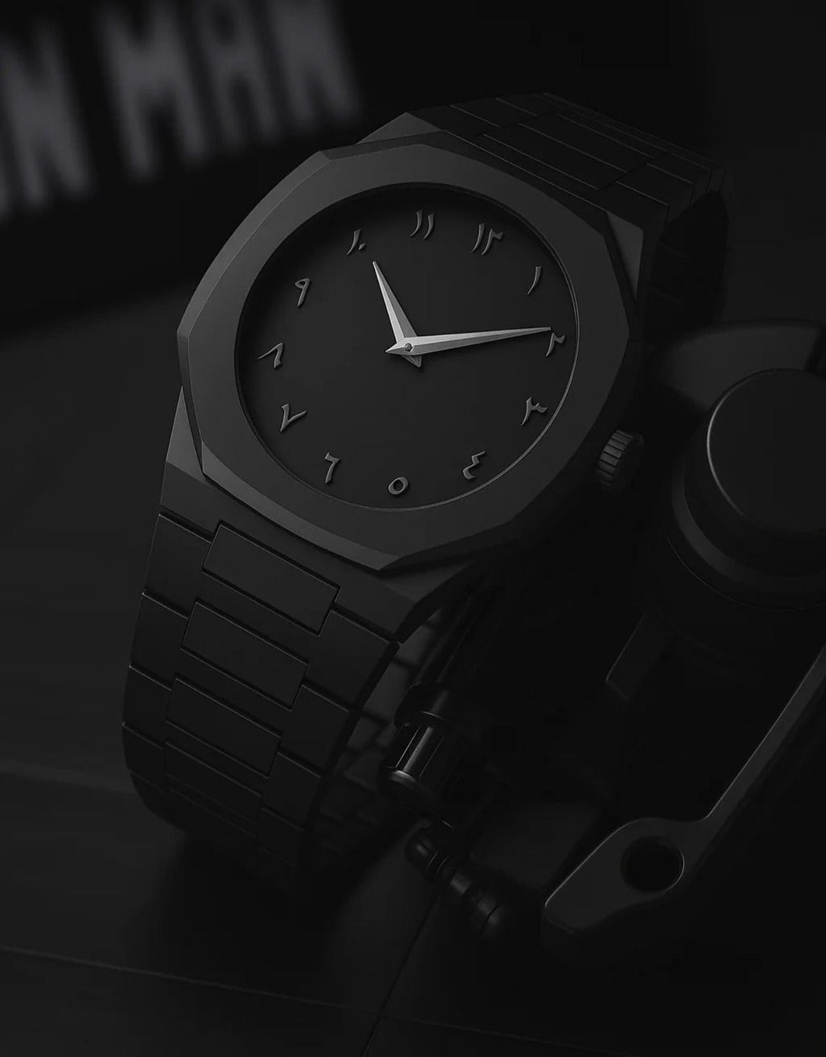 Image of Sabararabic Arabic Aura Wrist Watch Black Minimalist Watch with Arabic Numerals Modern Wrist Watch Analog Watch - For Men