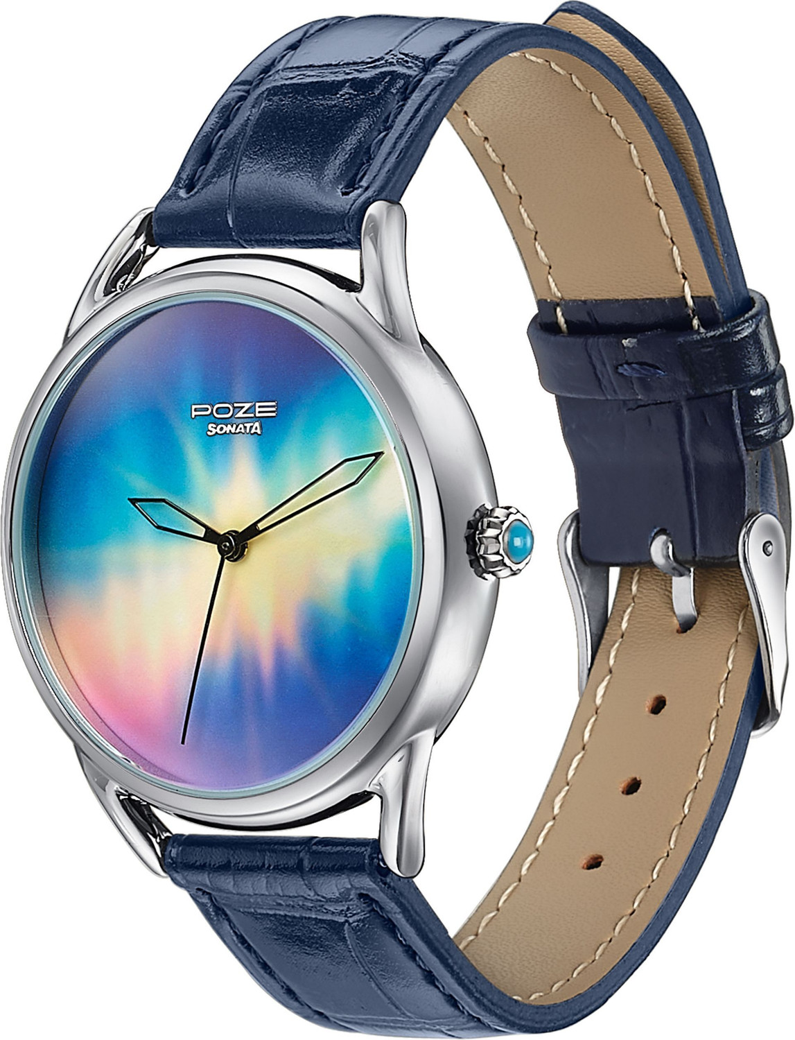 Image of SONATA Poze 8 Sonata Northern Lights inspired Poze With Blue Dial Analog Watch - For Men & Women