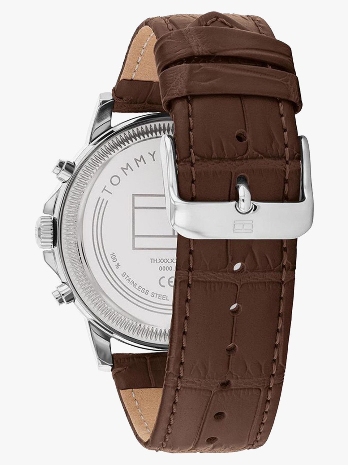 Image of TOMMY HILFIGER Blue Round Dial Leather Watch For Men Analog Watch - For Men