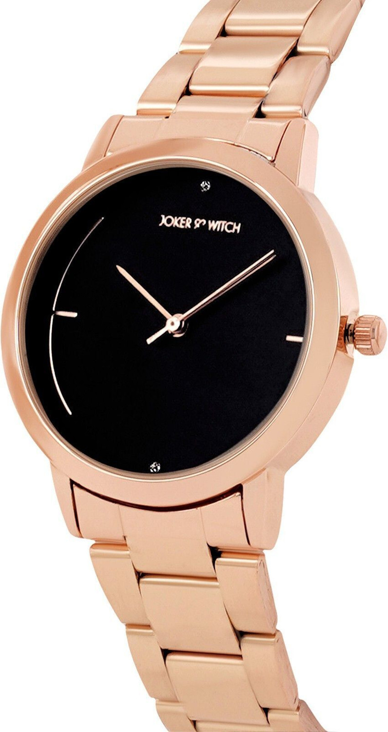 Image of Joker & Witch Luna Black Dial Rosegold Metallic Link Strap Round Analog Women's Watch Analog Watch - For Women