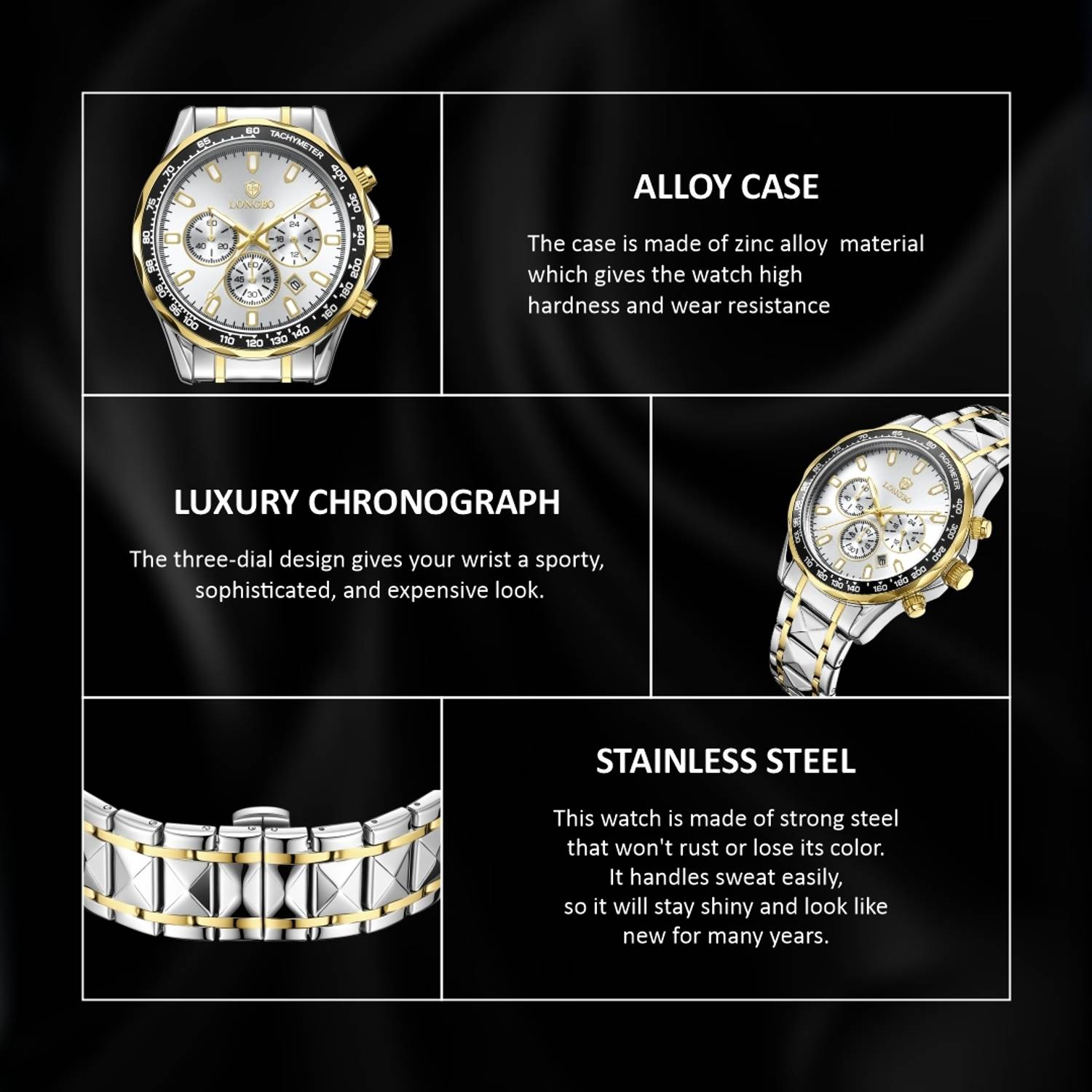 Longbo Diplomat 83818 Men’s Chronograph Watch - Image 3