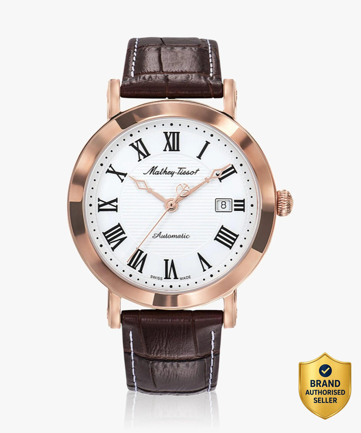 Image of Mathey-Tissot HB611251ATPBR Automatic Swiss Made White Dial Analog Watch - For Men