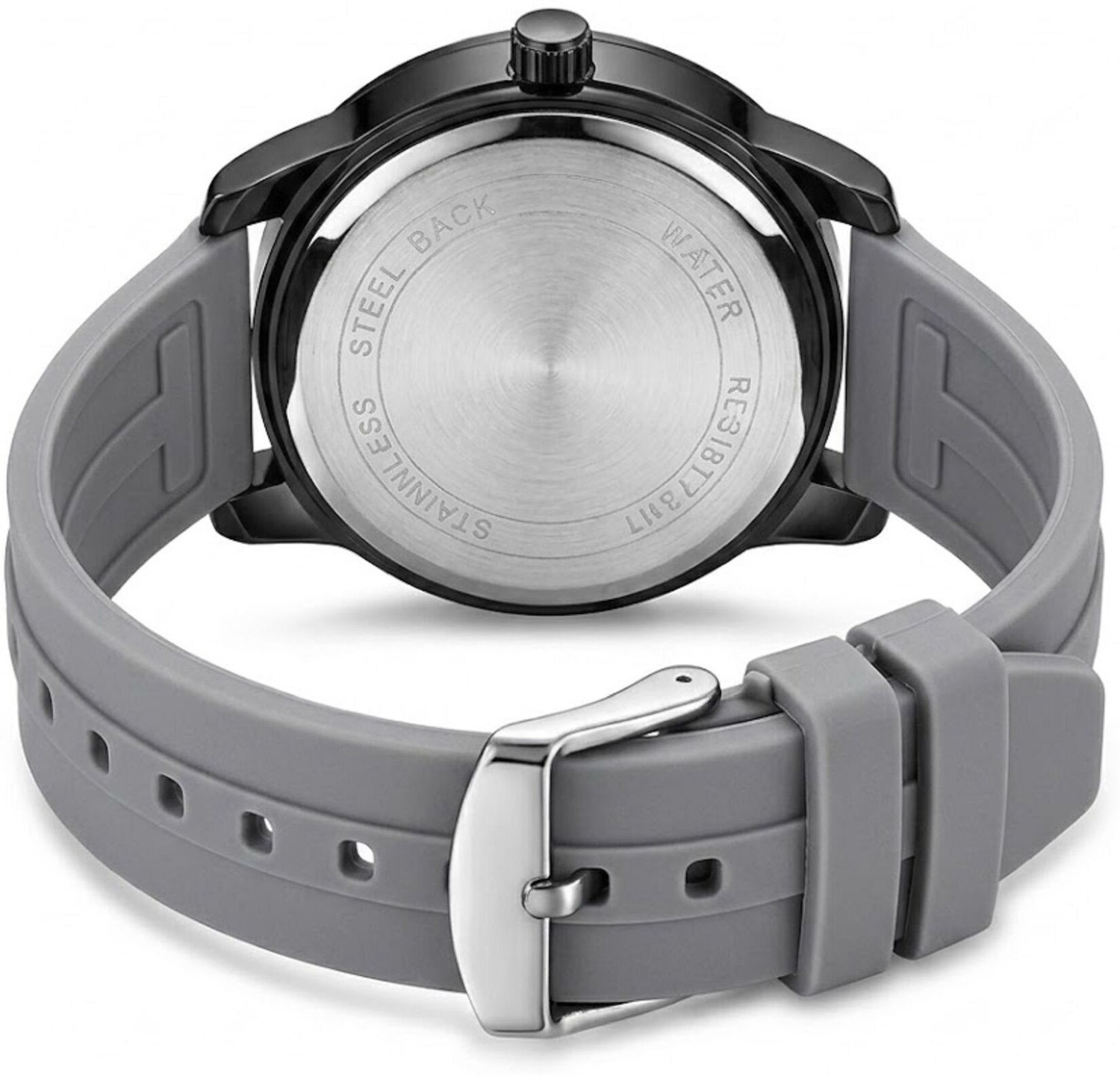 Image of MAAN INTERNATIONAL DD-2401 Prime Collection Dual Dial Quartz Black Silicone Strap Analog Watch - For Men