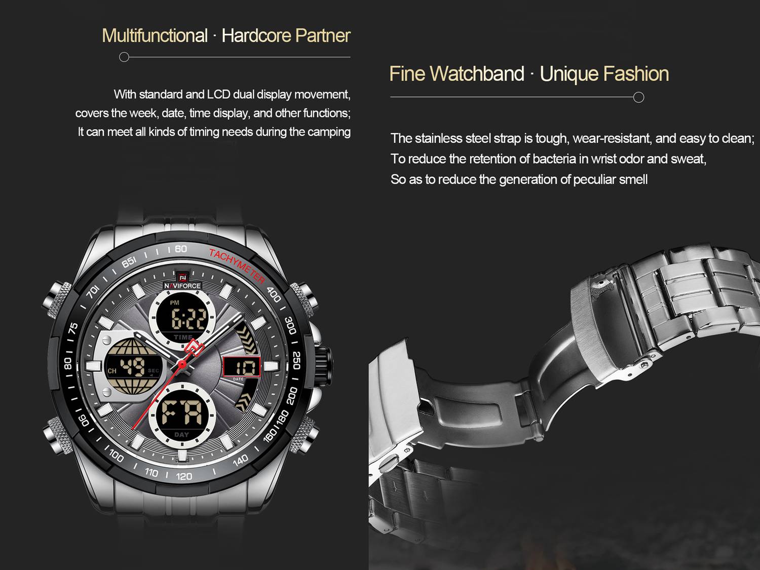Naviforce 9197 Silver Chronograph Watch - Men - Image 5