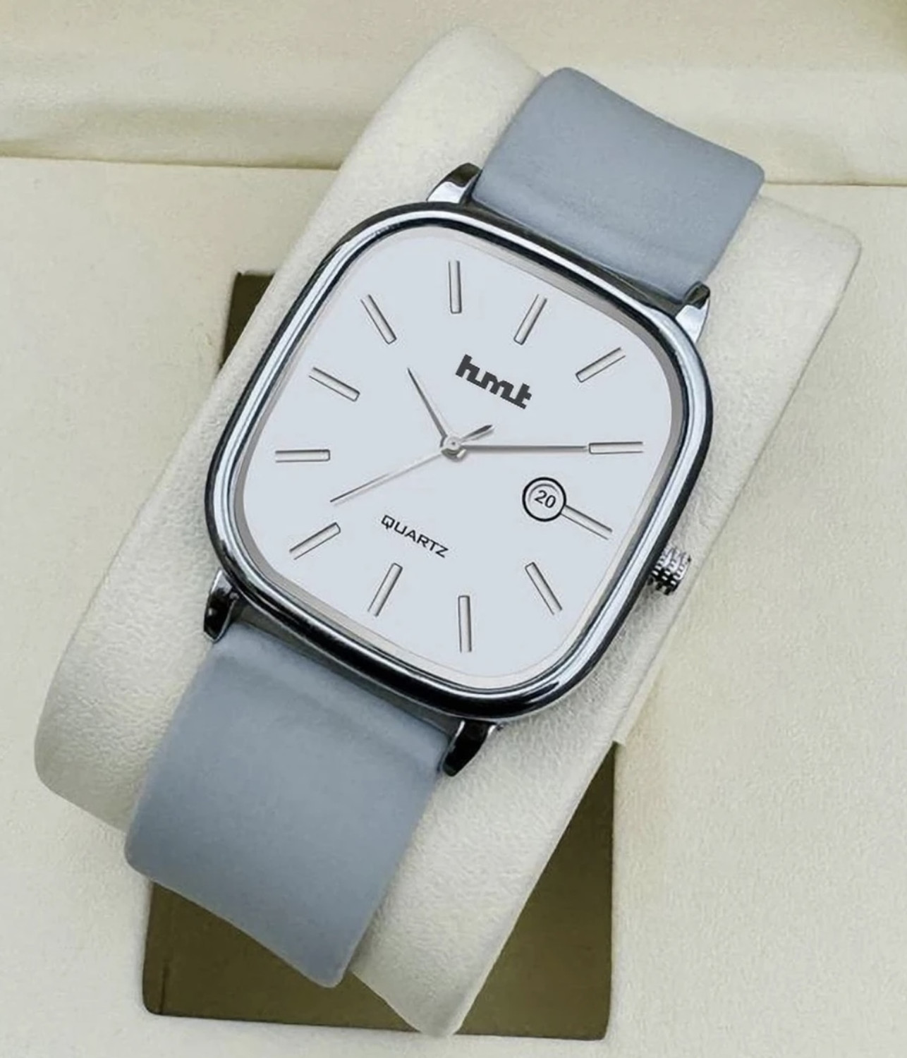Image of hmt QUARTZ Boys & Girls Premium Date Functioning Grey Silicone Strap Watch Classic Water Resistant Quartz Branded Premium Boy Analog Wrist Watch For Men Analog Watch - For Boys & Girls