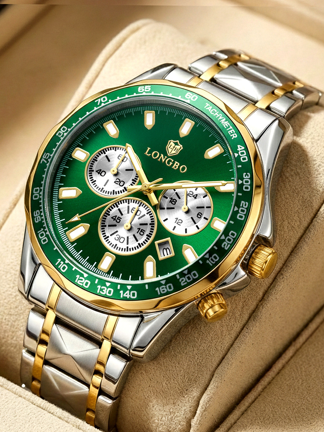 Longbo Diplomat 83701 Diplomat 83818 Men’s Chronograph Watch with Steel Bracelet Analog Watch - For Men