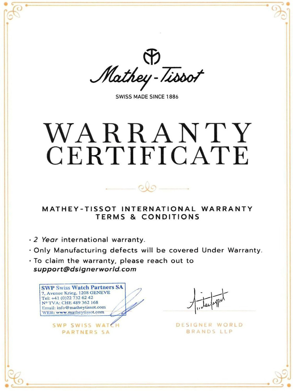 Image of Mathey-Tissot D450RA Swiss Made Mathy I Quartz Ronda 585 H3 Movement White Dial Analog Watch - For Women