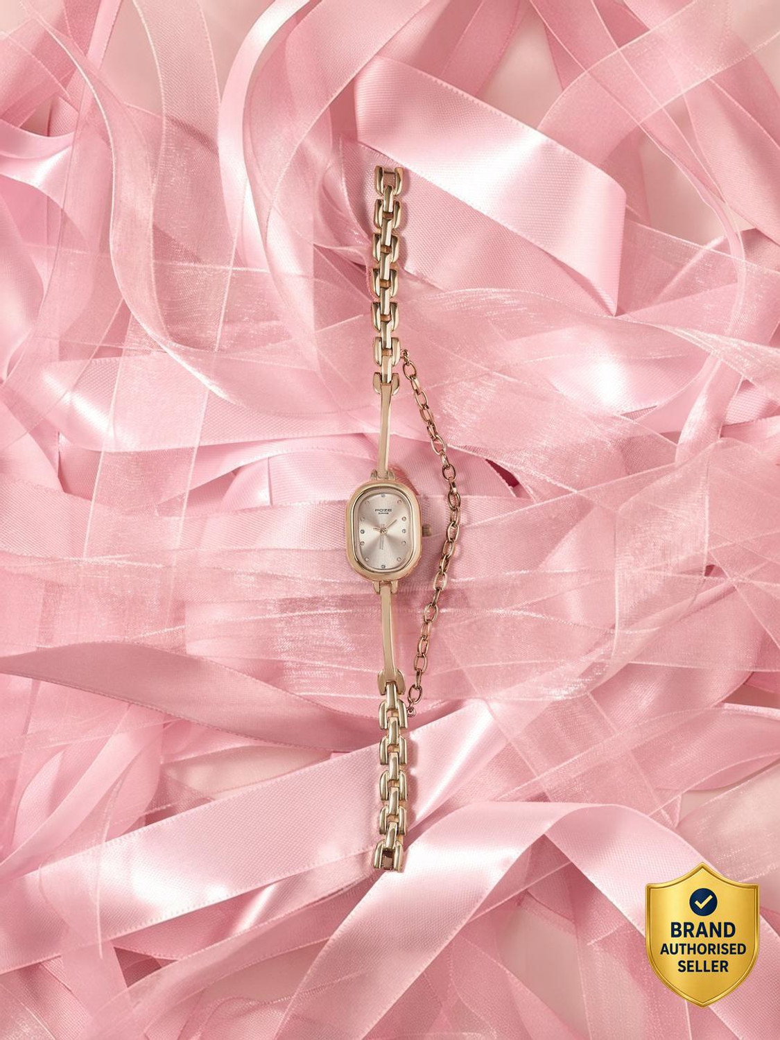 Image of SONATA Poze 8 Poze 8 Quartz Pink Dial IP Rose Gold Alloy Watch & Jewellery Accessory Analog Watch - For Women