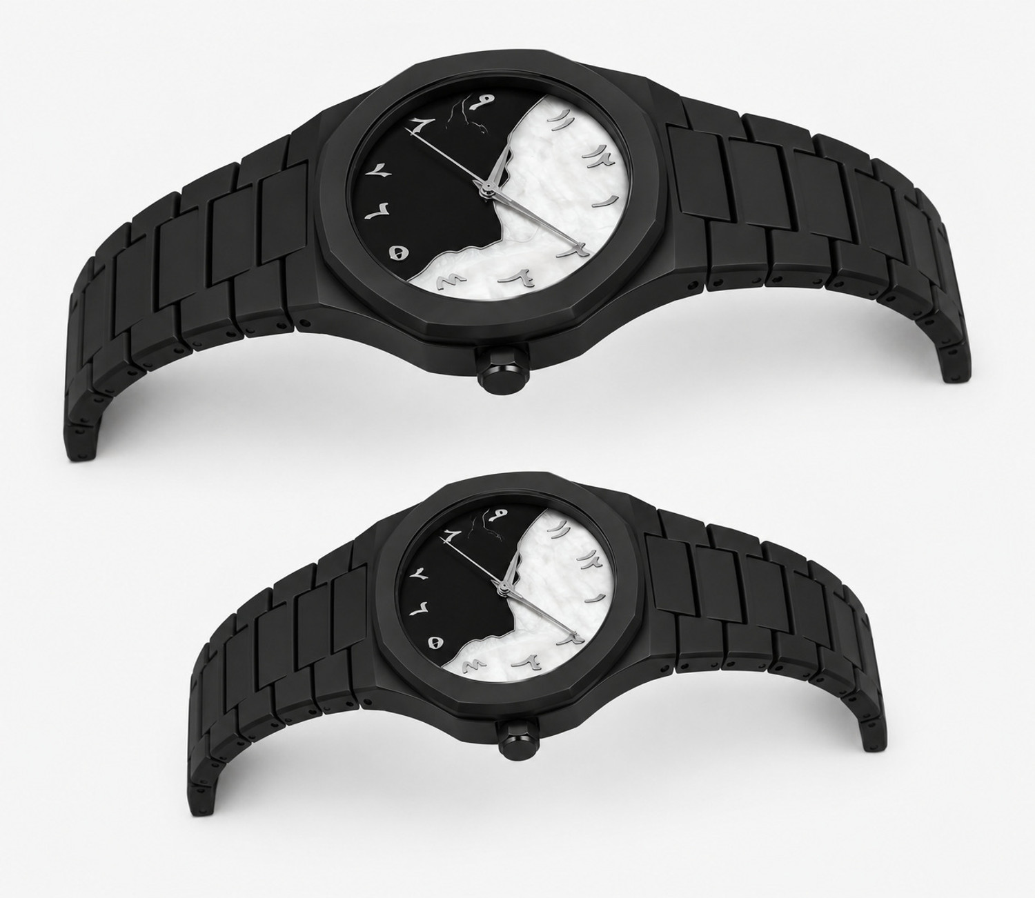 Image of K&K Arabic Aura Marble Design Couple Watch Arabic Aura Marble Designing Couple Analog Watch - For Men & Women