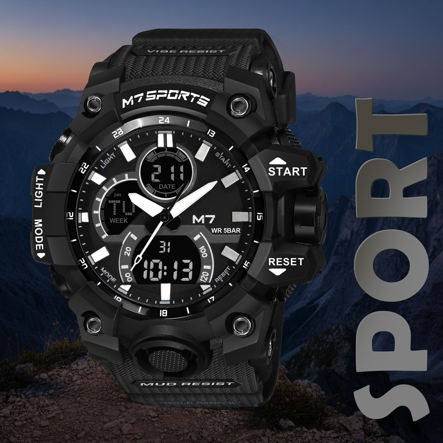 Image of M7 By Metronaut M7-8012 M7 Adventure Chrono Series Analog-Digital Watch - For Men