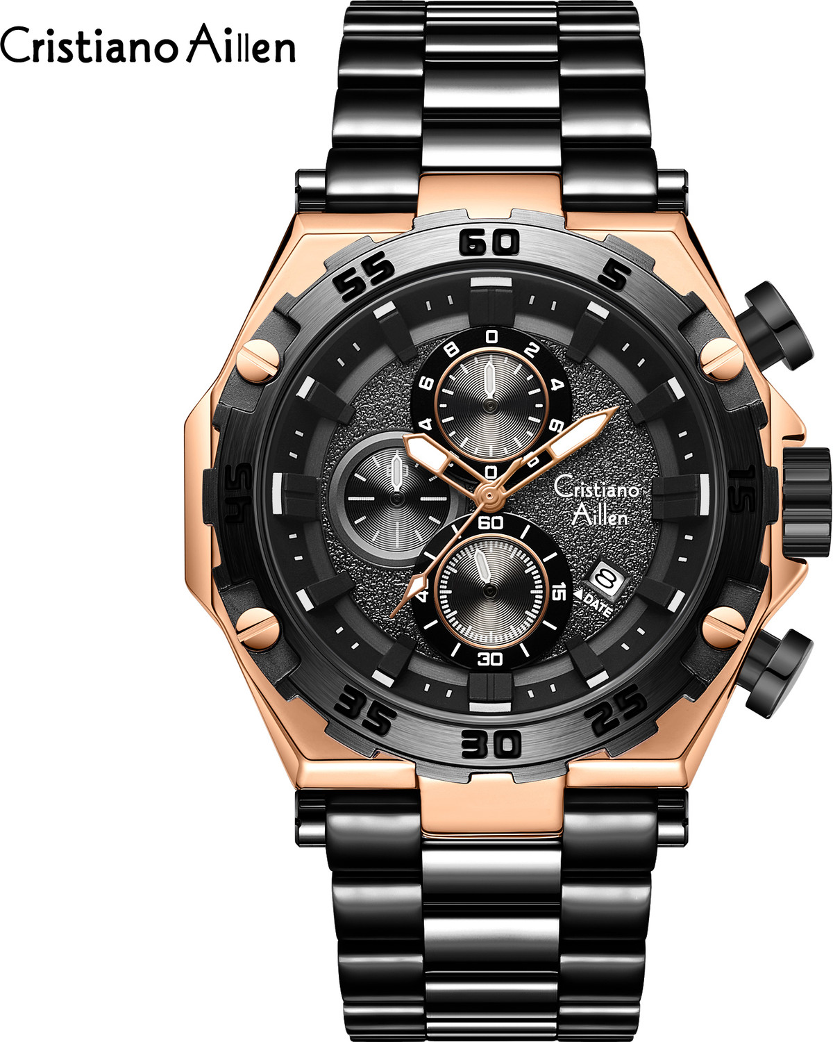 Image of Cristiano Aillen CA-9840 Multifunction Luxury Business & Sports Watch with Date - Model CA-9840 Analog Watch - For Men