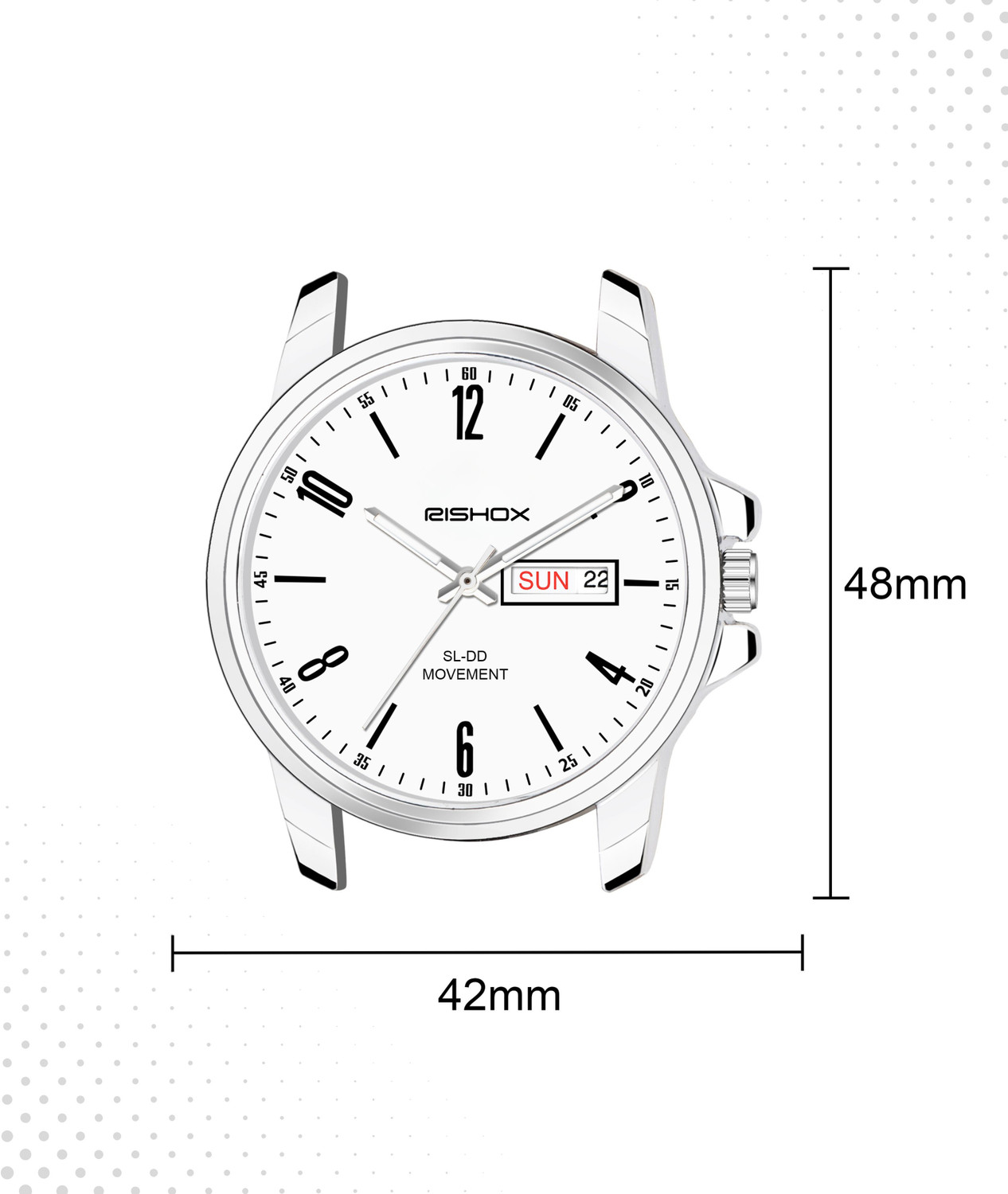 Image of Rishox Brown Leather Strap, White Dial RISHOX Classic Collection Analog Watch - For Men