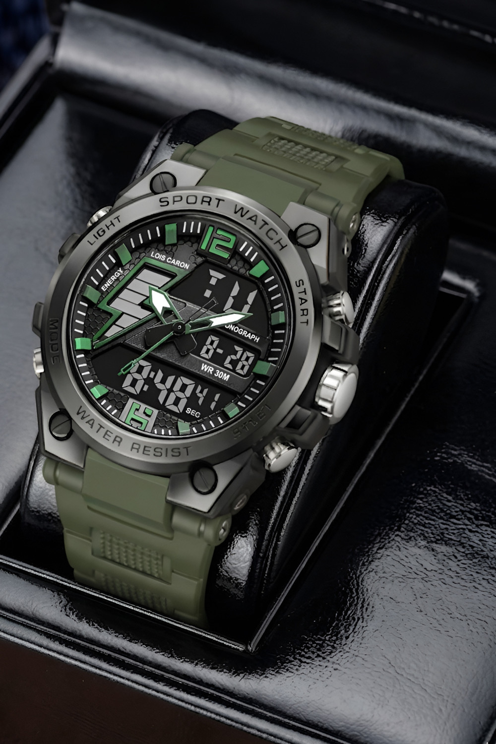 Image of LOIS CARON Analog Digital Watch for Men | Multifunction Stopwatch Dual Display Wrist Watch Analog-Digital Watch - For Men