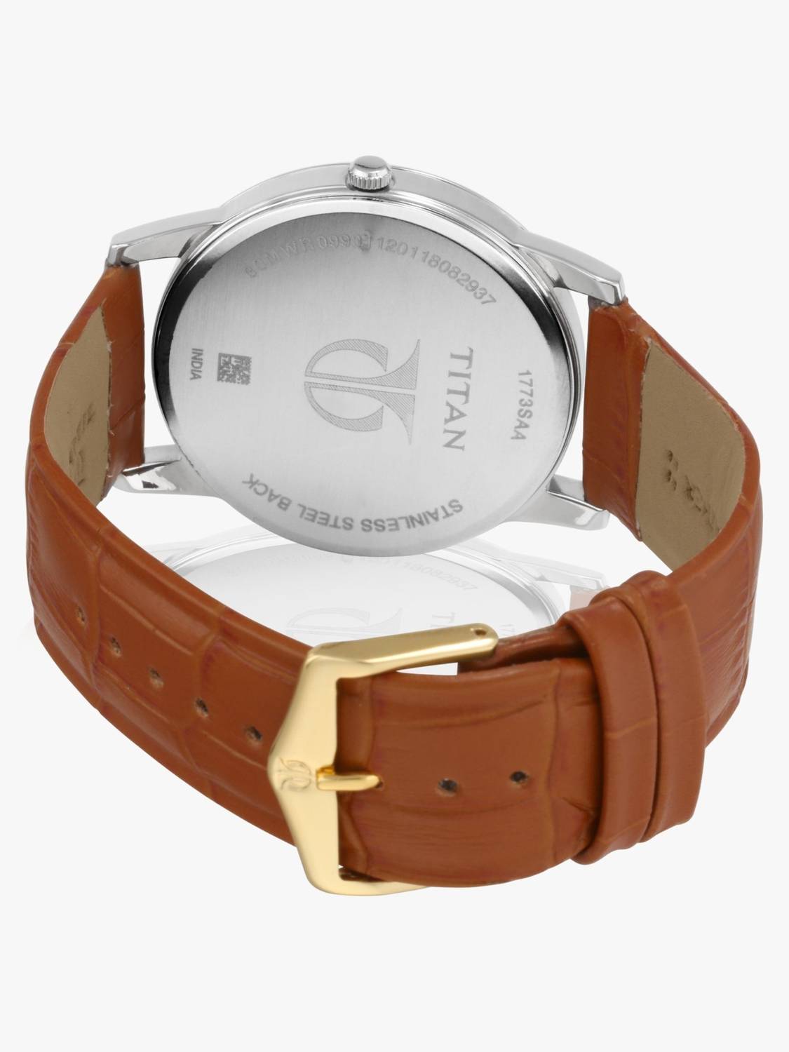 Titan NP1773SL02 Blue Dial Brown Leather Strap Analog Watch - Image 5