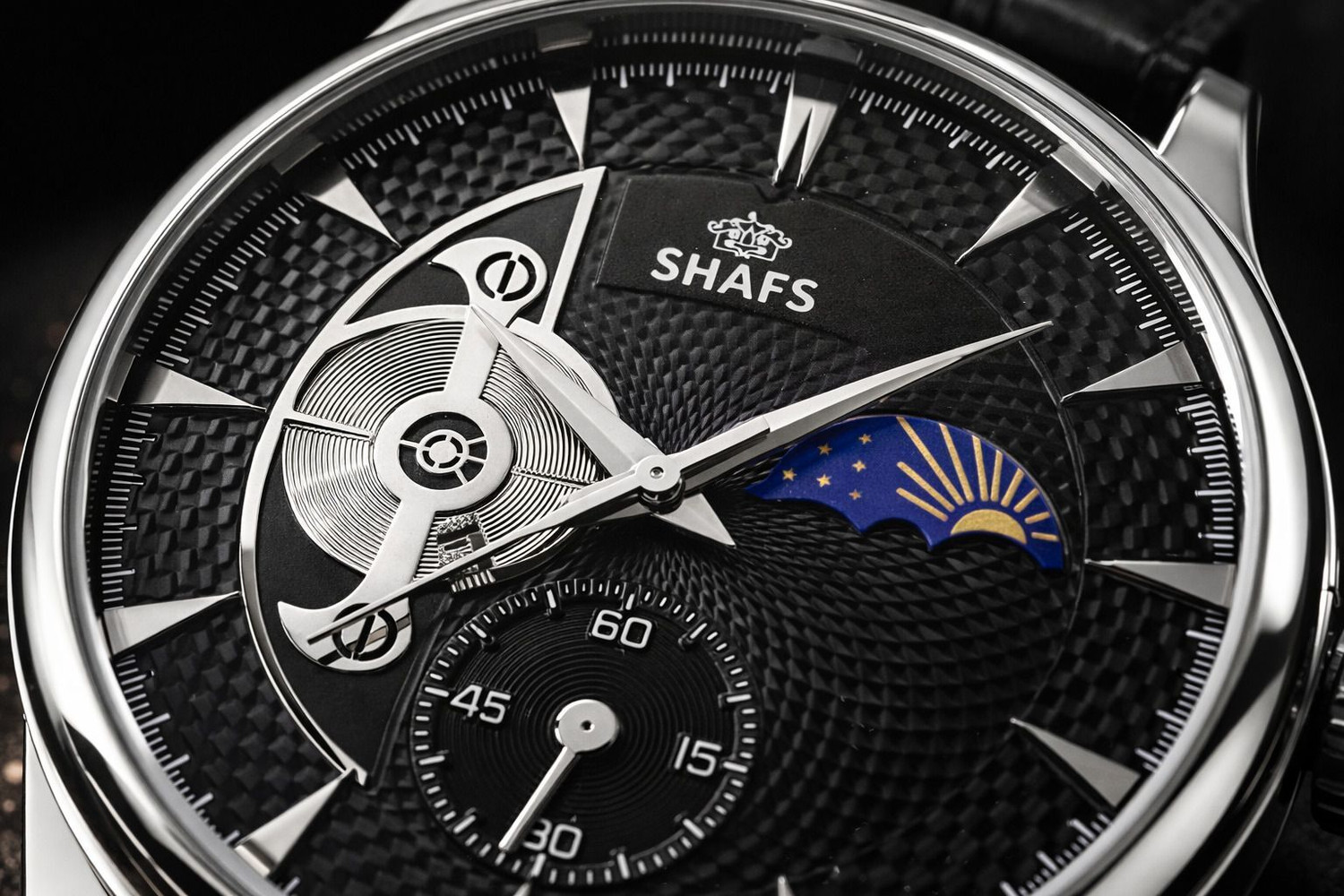 Image of shafs SHAFS MOON BLACK Analog Watch - For Men