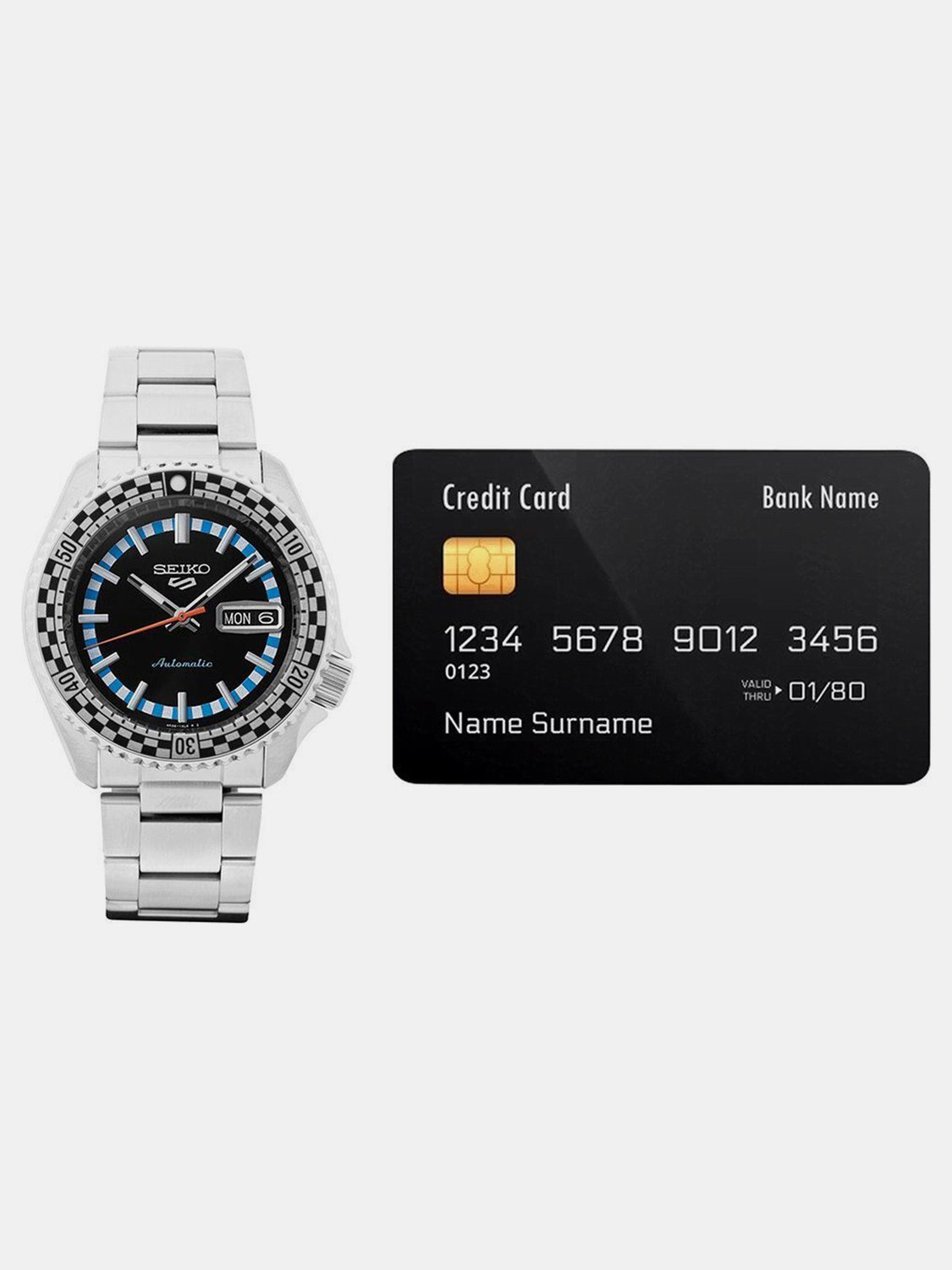 Image of Seiko Seiko Checker Flag Special Edition 5 Sports Automatic Watch for Men-SRPK67K1 Analog Watch - For Men
