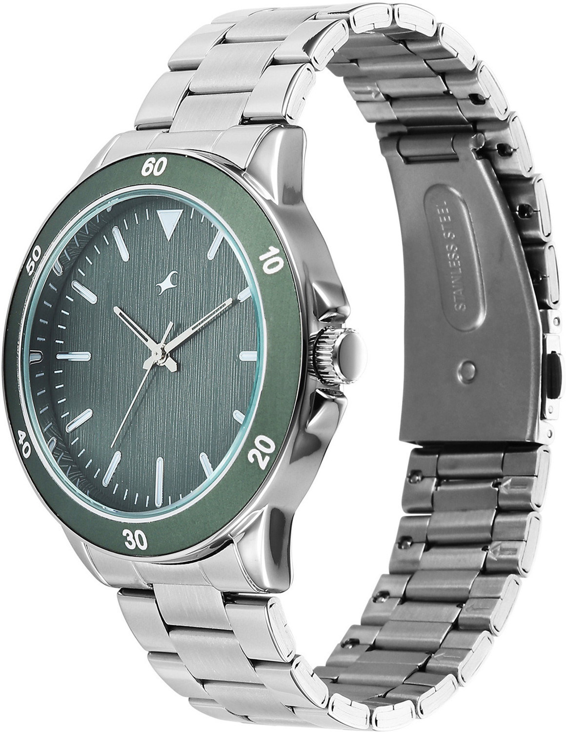 Image of Fastrack Stunners X Fastrack Stunners X Quartz Green Dial Steel Stainless steel Strap Analog Watch - For Men