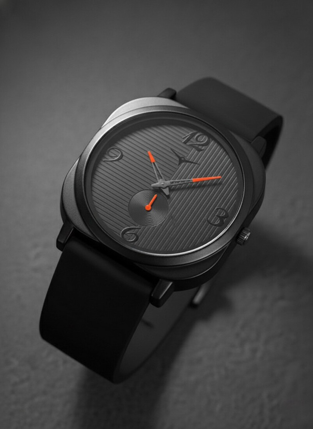 Image of NESTER Men & Boys Premium Black Trendy & Modern Minimal Look |Lightweight Watch Orange Black Dial Watch with Orange Hands Analog Watch - For Men