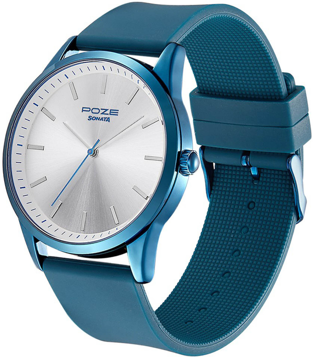 Image of SONATA Poze by Sonata Quartz Analog Silver Dial Silicone Strap Watch for Men Analog Watch - For Men