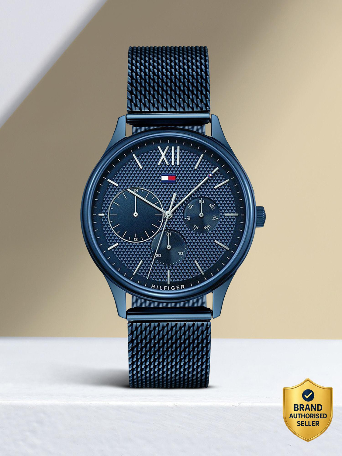 Image of TOMMY HILFIGER Tommy Hilfiger Multifunction White Dial Blue Silicone Strap Analog Watch - For Men
