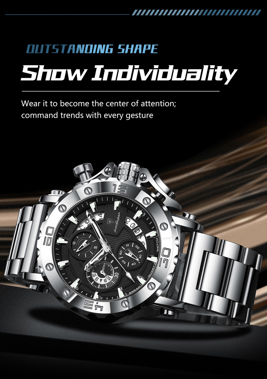 Image of POEDAGAR PD892G-B Analog Watch - For Men