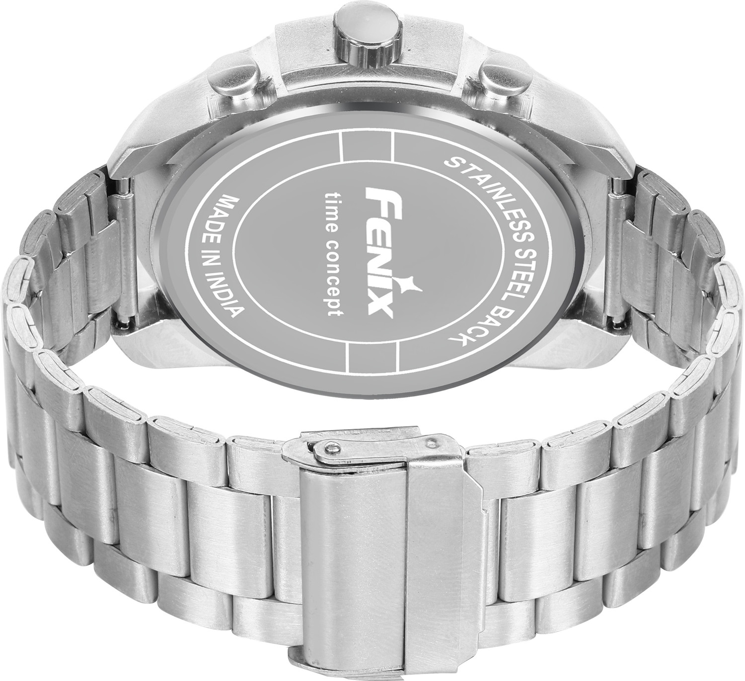 Image of fenton FENTON-90033 Chronograph Watch For Man, Premium Stainless Steel Band, Black Dial, 50 mm Case Analog Watch - For Men