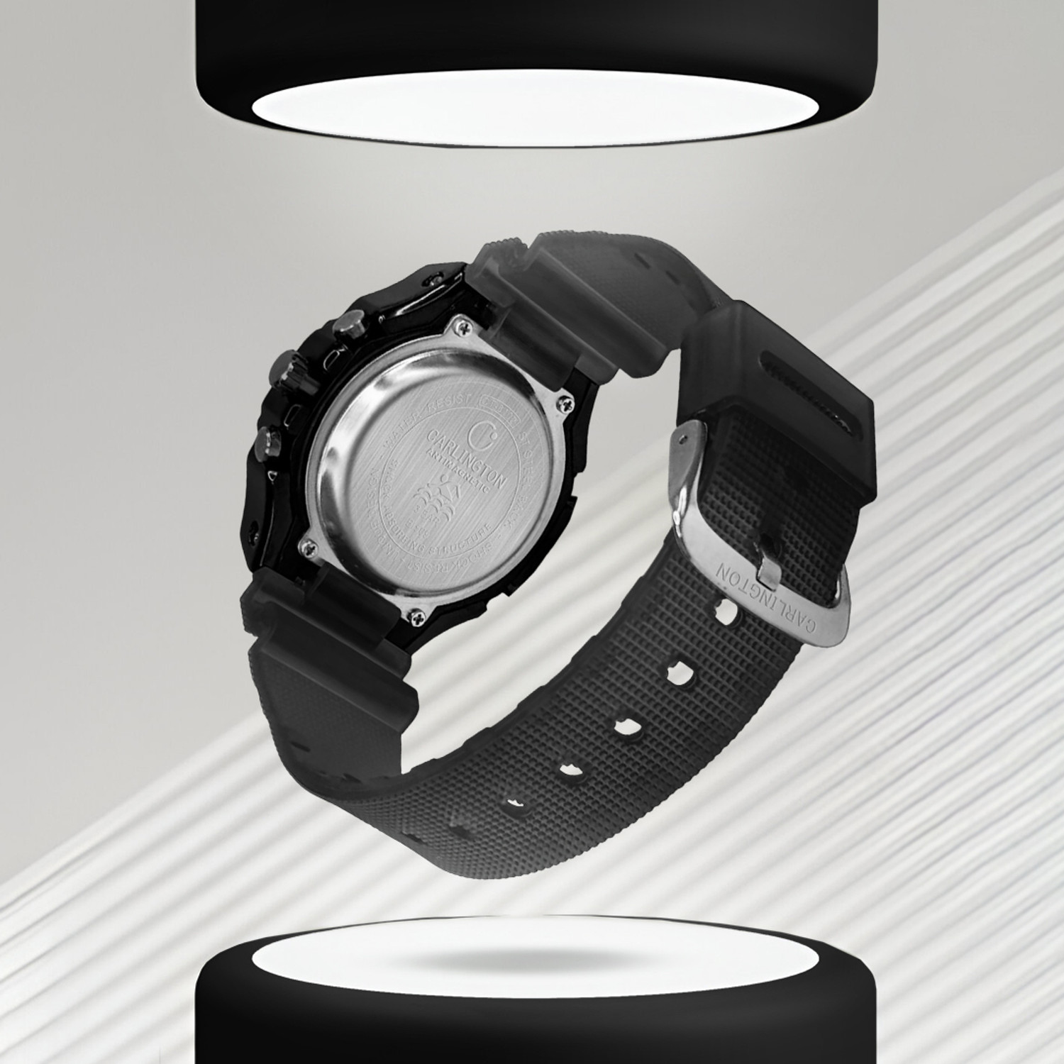 Image of Carlington CT 8102 Black Velocity Series Analog-Digital Watch - For Men