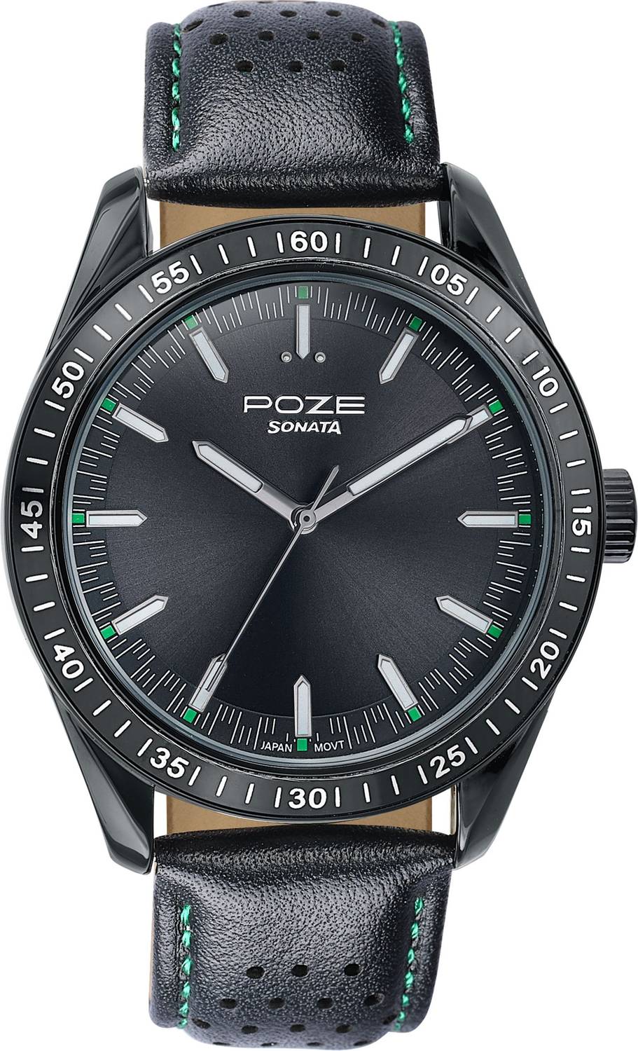 Sonata Drop 5 Quartz Black Men's Watch - Image 2