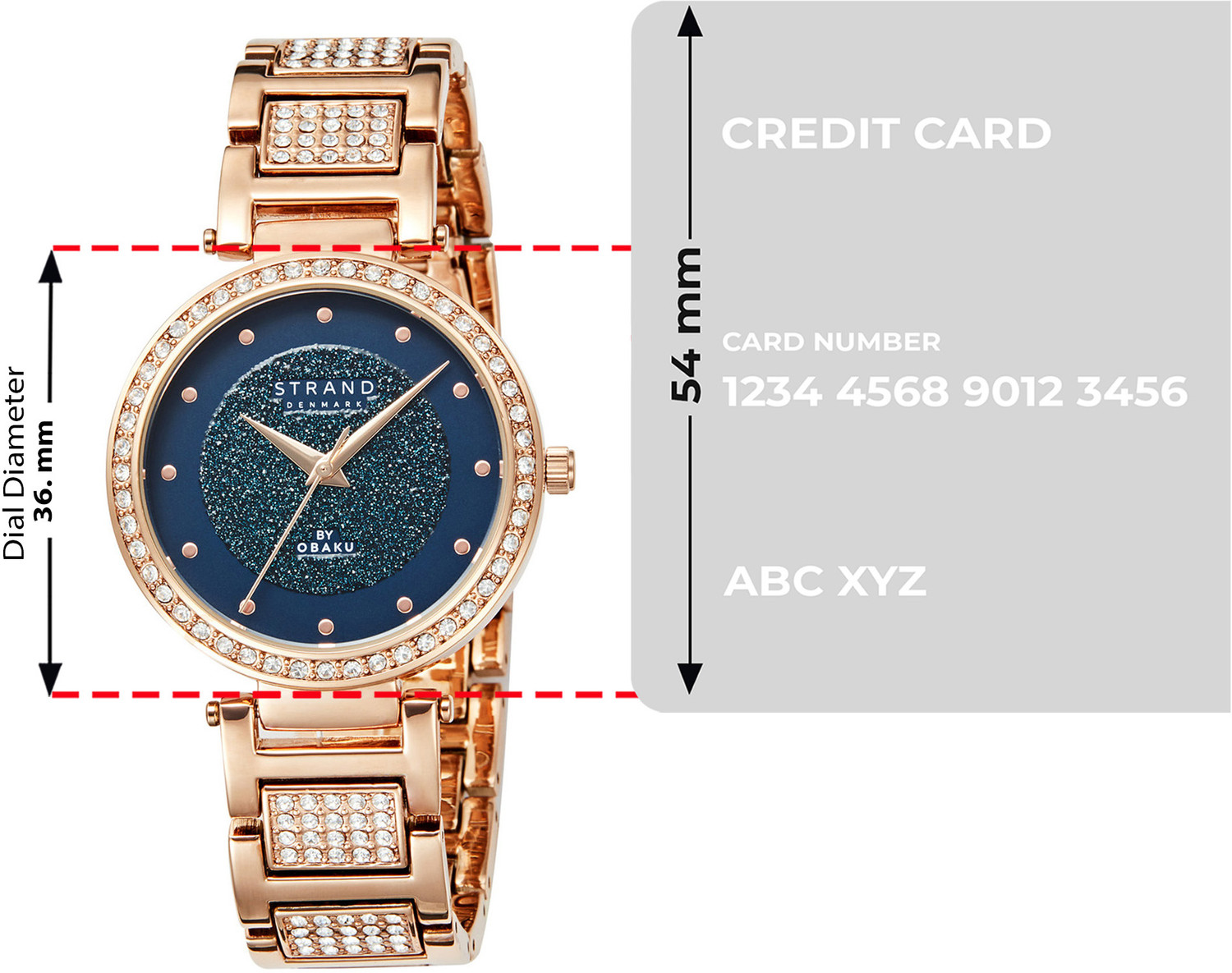 Image of Strand By Obaku S713LXVLSV-DB A Brooke Lapis Glitter Texture with Crystals Analog Watch - For Women