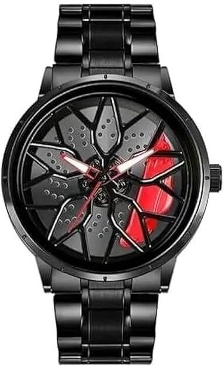 Image of Taabar Car Rim Design Watch, 360-Degree Rotating Wheel Dial Analog Watch - For Men