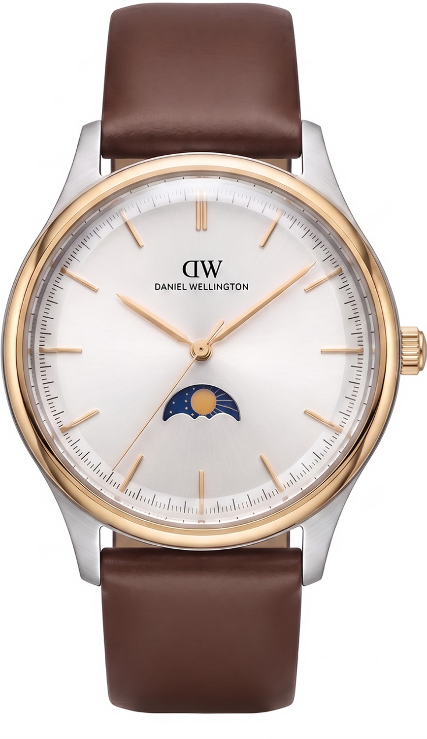 Image of DANIEL WELLINGTON P3H & Moon-Phase, White Dial Analog Watch - For Men